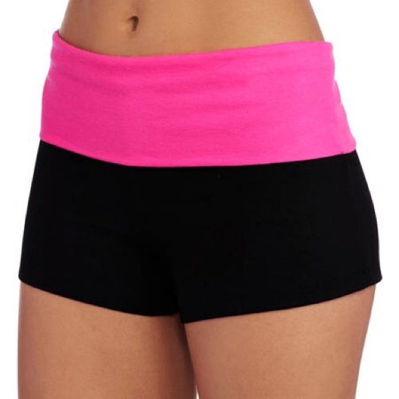 3/$20 Yoga Short, Pink/Black - Picture 1 of 5